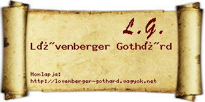 Lövenberger Gothárd névjegykártya